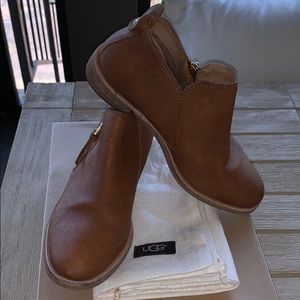 UGG Glee Leather Booties, light cognac brown, 6